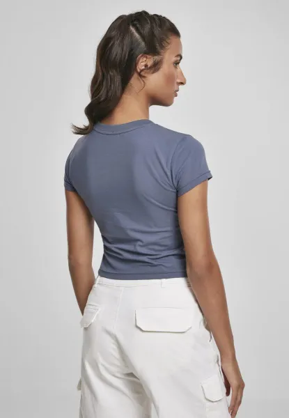 Women's stretch jersey Cropped Tee vintageblue
