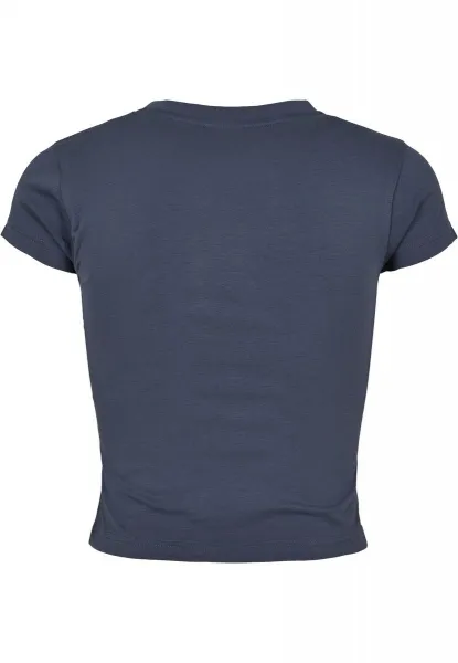 Women's stretch jersey Cropped Tee vintageblue