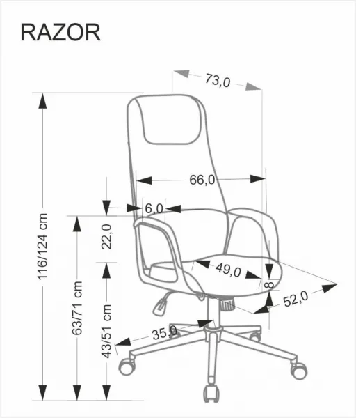 Kancelárske kreslo RAZOR Halmar