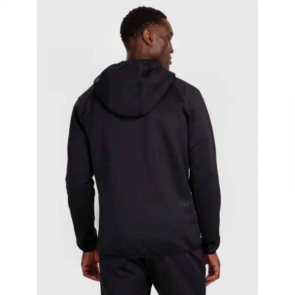 Pánska zateplená tréningová mikina so zipsom 4F SWEATSHIRT FNK M560-WAW25TFSWM560-20S-DEEP BLACK