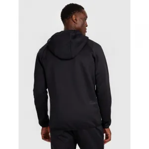 Pánska zateplená tréningová mikina so zipsom 4F SWEATSHIRT FNK M560-WAW25TFSWM560-20S-DEEP BLACK