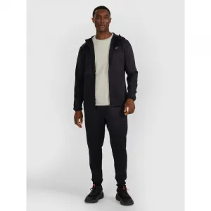 Pánska zateplená tréningová mikina so zipsom 4F SWEATSHIRT FNK M560-WAW25TFSWM560-20S-DEEP BLACK