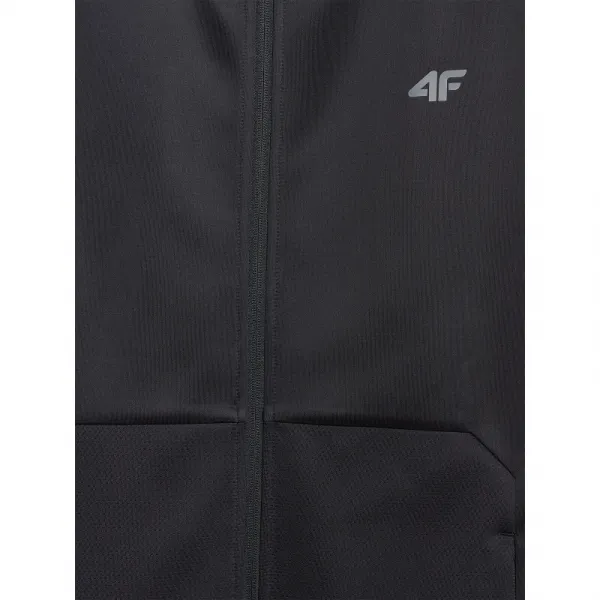 Pánska zateplená tréningová mikina so zipsom 4F SWEATSHIRT FNK M560-WAW25TFSWM560-20S-DEEP BLACK