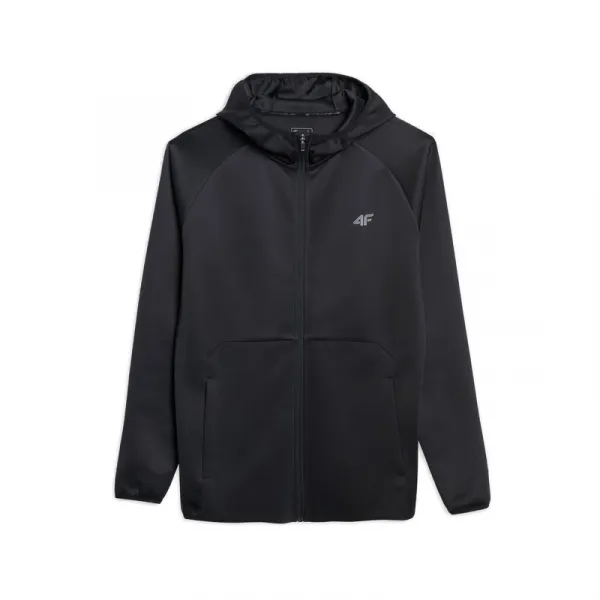 Pánska zateplená tréningová mikina so zipsom 4F SWEATSHIRT FNK M560-WAW25TFSWM560-20S-DEEP BLACK