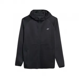 Pánska zateplená tréningová mikina so zipsom 4F SWEATSHIRT FNK M560-WAW25TFSWM560-20S-DEEP BLACK