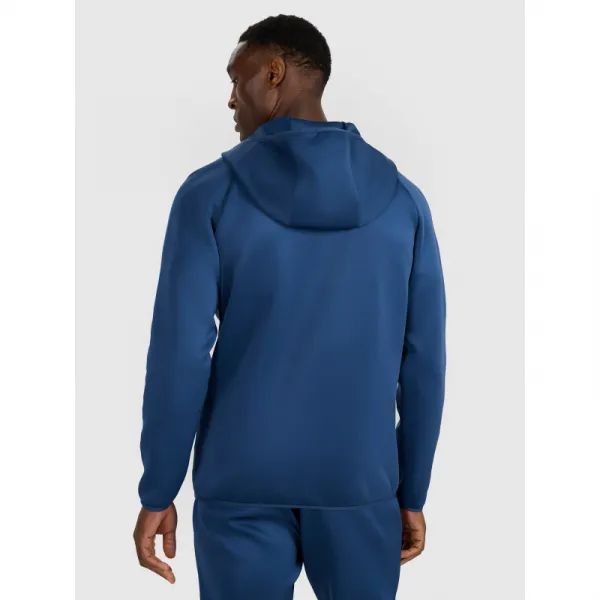 Pánska zateplená tréningová mikina so zipsom 4F SWEATSHIRT FNK M560-WAW25TFSWM560-32S-DENIM