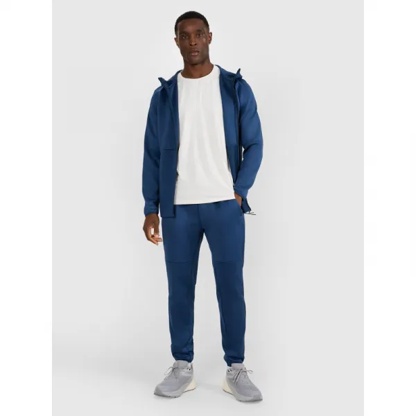 Pánska zateplená tréningová mikina so zipsom 4F SWEATSHIRT FNK M560-WAW25TFSWM560-32S-DENIM