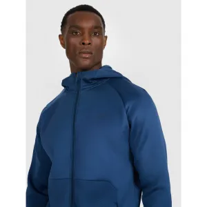 Pánska zateplená tréningová mikina so zipsom 4F SWEATSHIRT FNK M560-WAW25TFSWM560-32S-DENIM