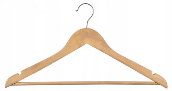 Vešiaky na oblečenie RONDO drevené, svetlohnedé (30 ks)