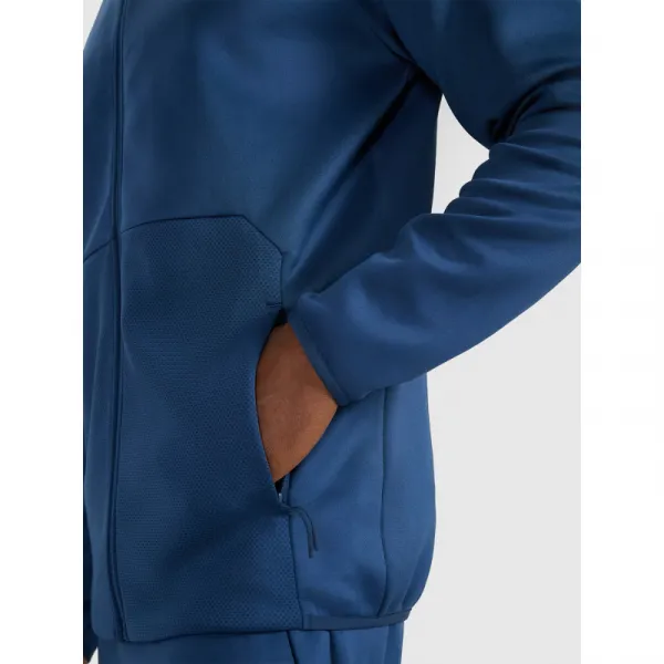 Pánska zateplená tréningová mikina so zipsom 4F SWEATSHIRT FNK M560-WAW25TFSWM560-32S-DENIM