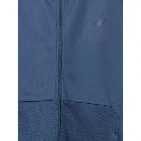 Pánska zateplená tréningová mikina so zipsom 4F SWEATSHIRT FNK M560-WAW25TFSWM560-32S-DENIM