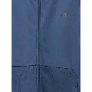 Pánska zateplená tréningová mikina so zipsom 4F SWEATSHIRT FNK M560-WAW25TFSWM560-32S-DENIM