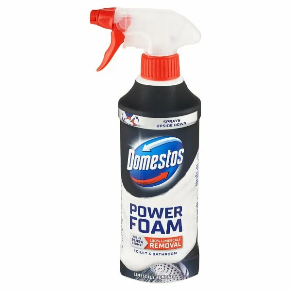 Domestos Power Foam čistiaca pena na toaletu a kúpeľňu žiaden vodný kameň 435 ml 1ks