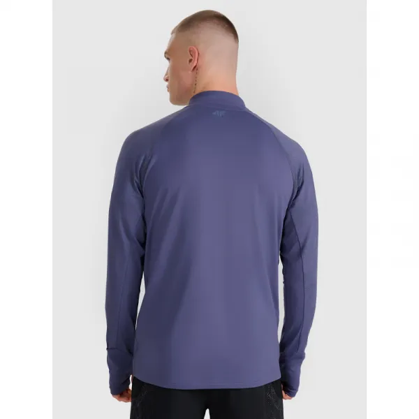Pánska zateplená bežecká mikina s 1 2 zipsom 4F SWEATSHIRT FNK M576-WAW25TFSWM576-32S-DENIM