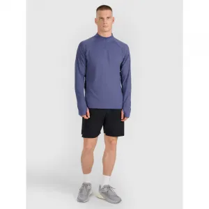 Pánska zateplená bežecká mikina s 1 2 zipsom 4F SWEATSHIRT FNK M576-WAW25TFSWM576-32S-DENIM
