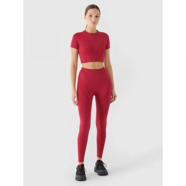 Dámske legíny 4F TIGHTS FNK F389-RAW24TFTIF389-60S-BURGUNDY
