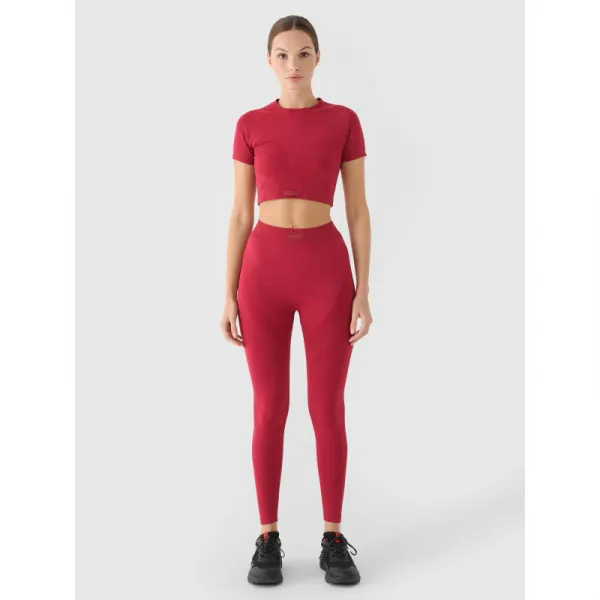 Dámske legíny 4F TIGHTS FNK F389-RAW24TFTIF389-60S-BURGUNDY