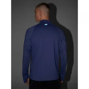 Pánska zateplená bežecká mikina s 1 2 zipsom 4F SWEATSHIRT FNK M576-WAW25TFSWM576-32S-DENIM