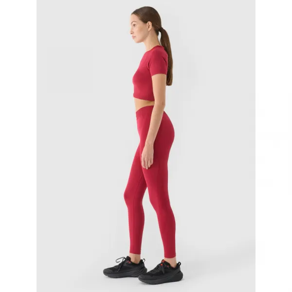 Dámske legíny 4F TIGHTS FNK F389-RAW24TFTIF389-60S-BURGUNDY