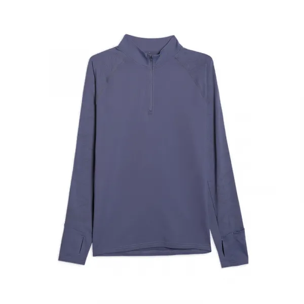 Pánska zateplená bežecká mikina s 1 2 zipsom 4F SWEATSHIRT FNK M576-WAW25TFSWM576-32S-DENIM