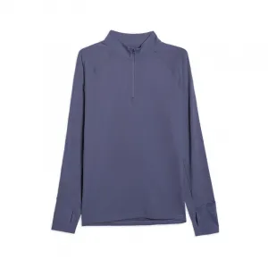 Pánska zateplená bežecká mikina s 1 2 zipsom 4F SWEATSHIRT FNK M576-WAW25TFSWM576-32S-DENIM
