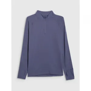 Pánska zateplená bežecká mikina s 1 2 zipsom 4F SWEATSHIRT FNK M576-WAW25TFSWM576-32S-DENIM