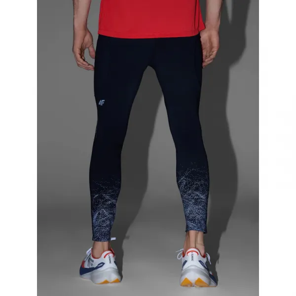 Pánske bežecké zateplené legíny 4F TIGHTS FNK M356-WAW25TFTIM356-20S-DEEP BLACK