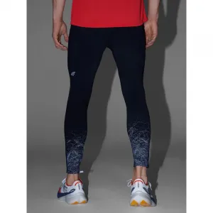 Pánske bežecké zateplené legíny 4F TIGHTS FNK M356-WAW25TFTIM356-20S-DEEP BLACK