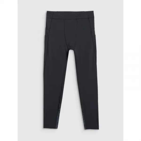 Pánske bežecké zateplené legíny 4F TIGHTS FNK M356-WAW25TFTIM356-20S-DEEP BLACK