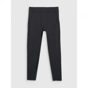 Pánske bežecké zateplené legíny 4F TIGHTS FNK M356-WAW25TFTIM356-20S-DEEP BLACK