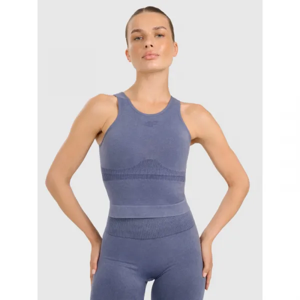 Dámske tréningové tielko 4F SLEEVELESS FNK F578-WAW25TFSLF578-30A-DARK BLUE ALLOVER