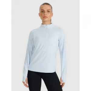 Dámska zateplená bežecká mikina s 1 2 zipsom 4F SWEATSHIRT FNK F578-WAW25TFSWF578-34S-LIGHT BLUE