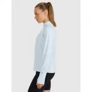 Dámska zateplená bežecká mikina s 1 2 zipsom 4F SWEATSHIRT FNK F578-WAW25TFSWF578-34S-LIGHT BLUE