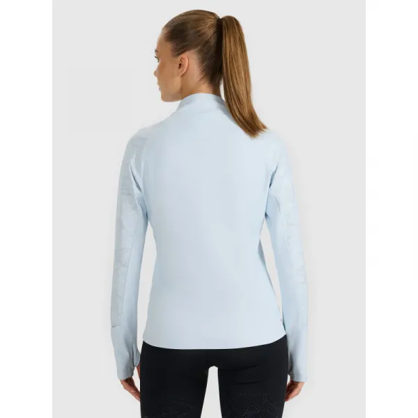 Dámska zateplená bežecká mikina s 1 2 zipsom 4F SWEATSHIRT FNK F578-WAW25TFSWF578-34S-LIGHT BLUE