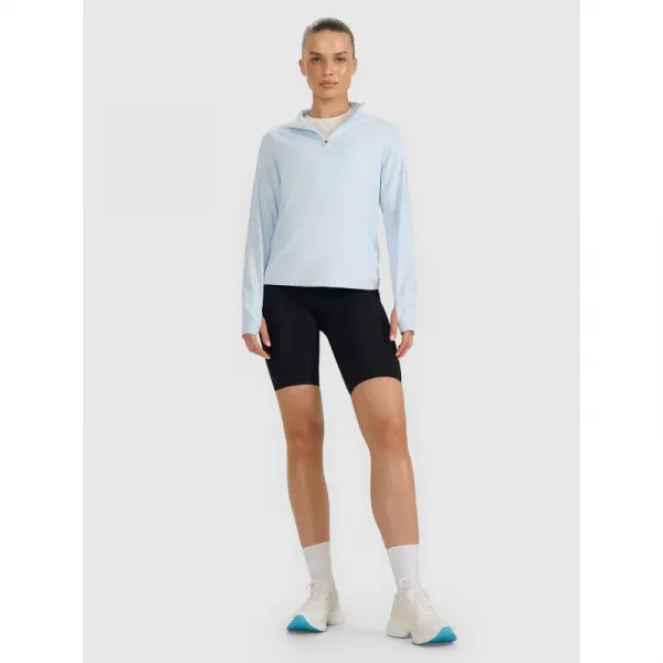 Dámska zateplená bežecká mikina s 1 2 zipsom 4F SWEATSHIRT FNK F578-WAW25TFSWF578-34S-LIGHT BLUE