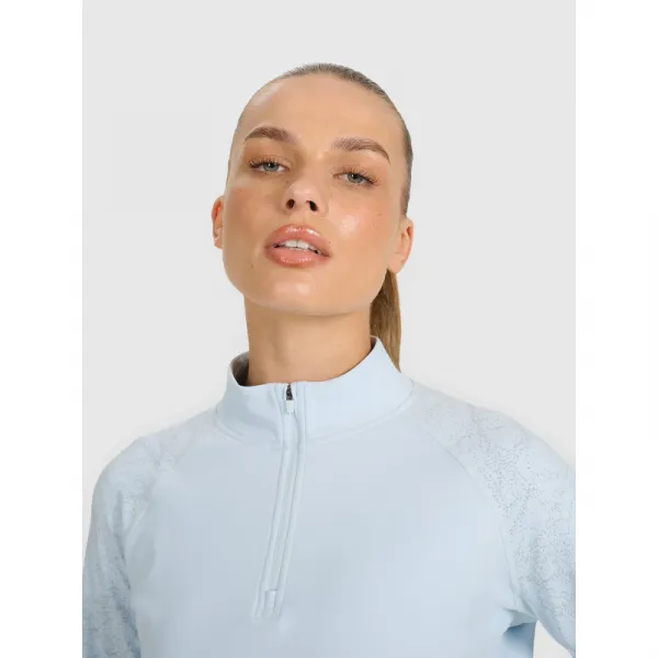 Dámska zateplená bežecká mikina s 1 2 zipsom 4F SWEATSHIRT FNK F578-WAW25TFSWF578-34S-LIGHT BLUE