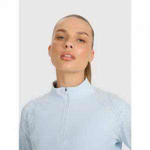 Dámska zateplená bežecká mikina s 1 2 zipsom 4F SWEATSHIRT FNK F578-WAW25TFSWF578-34S-LIGHT BLUE