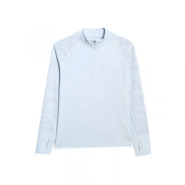 Dámska zateplená bežecká mikina s 1 2 zipsom 4F SWEATSHIRT FNK F578-WAW25TFSWF578-34S-LIGHT BLUE