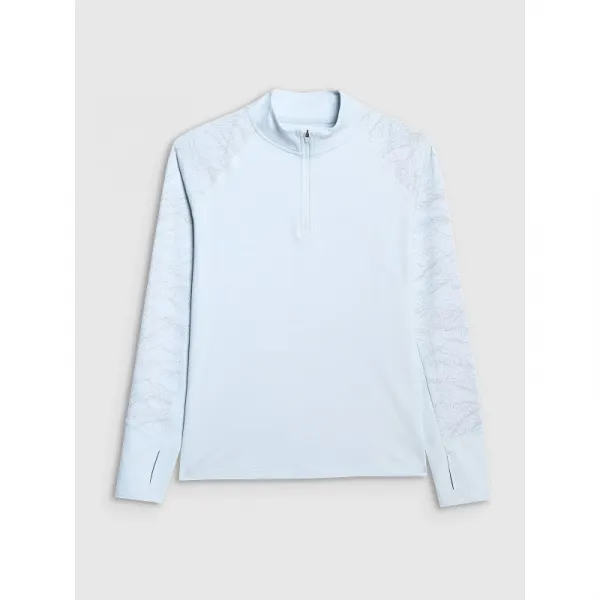 Dámska zateplená bežecká mikina s 1 2 zipsom 4F SWEATSHIRT FNK F578-WAW25TFSWF578-34S-LIGHT BLUE