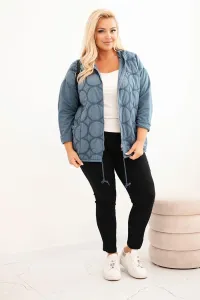 Legínovo Dámska mikina Plus Size bavlnená na zips čierna Farba: Džínsová, Veľkosť: UNI