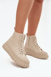 BIG STAR SHOES Zateplené dámske tenisky na platforme z ekokože Big Star