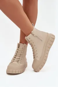 BIG STAR SHOES Zateplené dámske tenisky na platforme z ekokože Big Star