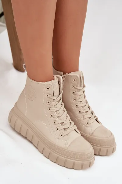 BIG STAR SHOES Zateplené dámske tenisky na platforme z ekokože Big Star