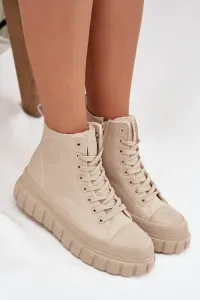 BIG STAR SHOES Zateplené dámske tenisky na platforme z ekokože Big Star