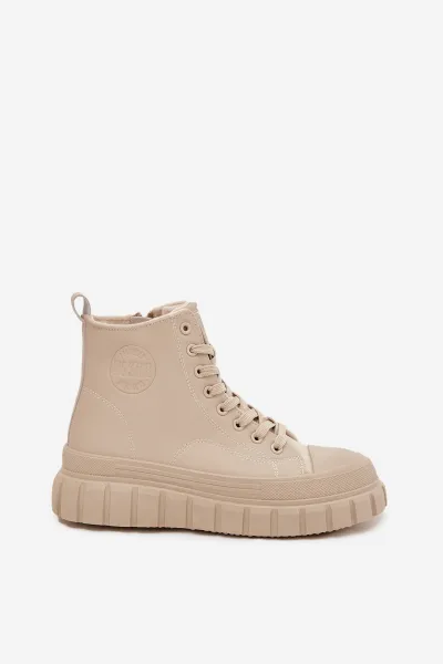 BIG STAR SHOES Zateplené dámske tenisky na platforme z ekokože Big Star