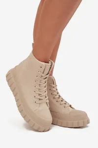 BIG STAR SHOES Zateplené dámske tenisky na platforme z ekokože Big Star