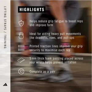 adidas LIFTING STRAPS Trhačky, čierna, veľkosť