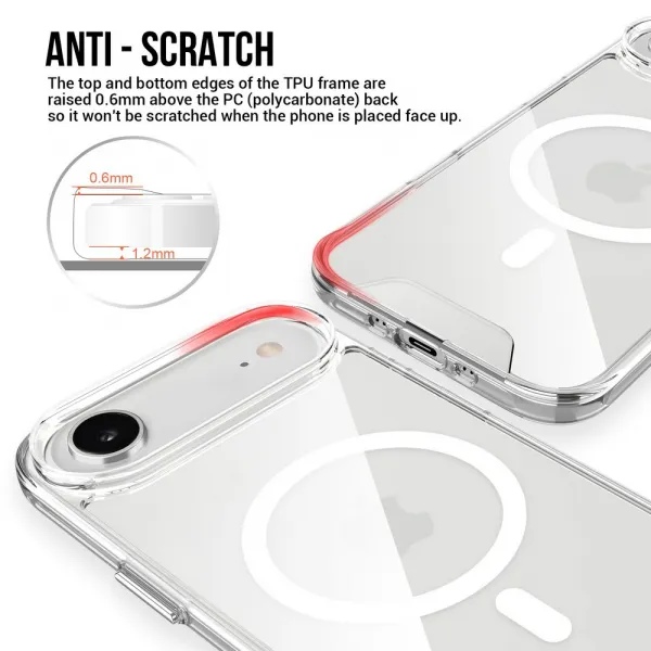 JP MagFit MagSafe puzdro s certifikátom SGS 1,2M, iPhone Air, priehľadné