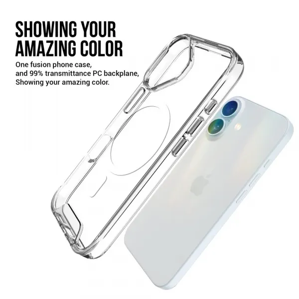 JP MagFit MagSafe obal s 1.2M SGS certifikátom, iPhone 16 Plus, priehľadný