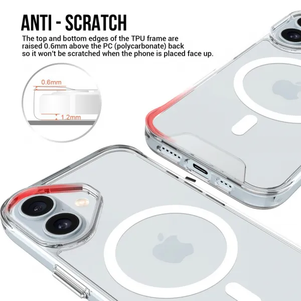 JP MagFit MagSafe obal s 1.2M SGS certifikátom, iPhone 16 Plus, priehľadný